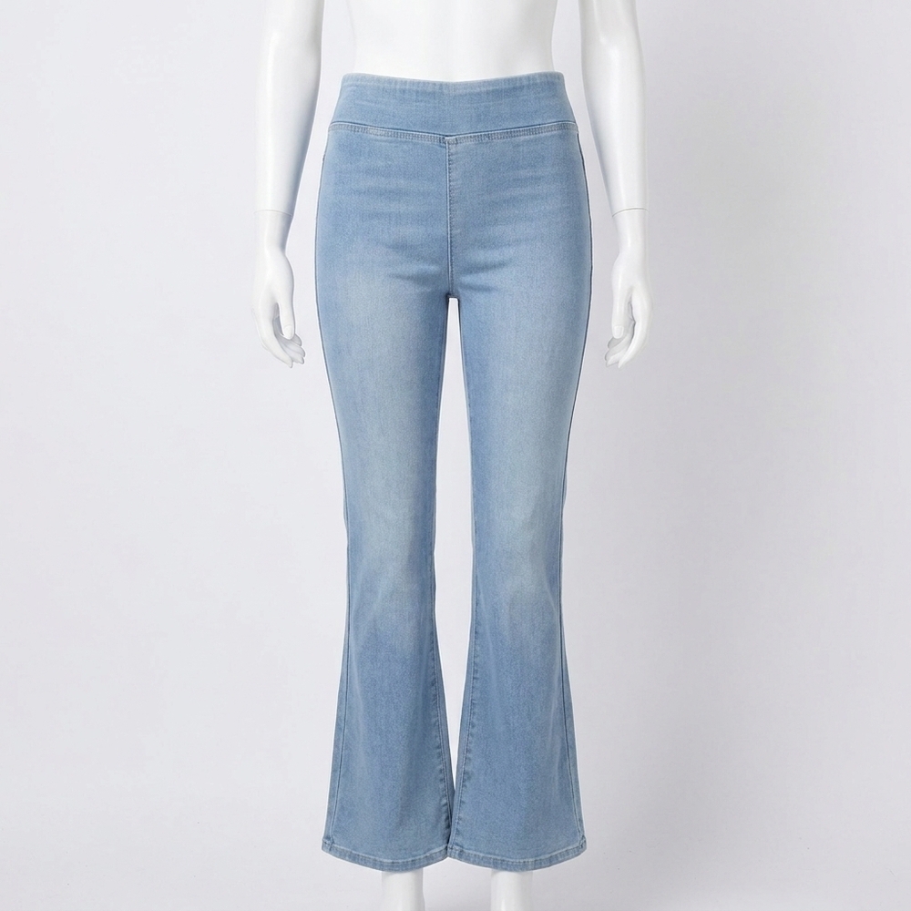 NEW FREE PEOPLE women's in my feelings cropped slim flare jeans in bermondsey bl
